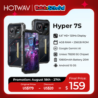 HOTWAV Hyper 7S Rugged Phone 5G Octa-core Android 15 Smartphone 6.6'' HD+ 120Hz 10800mAh 20W Mobile Phone 4GB 256GB Cellphone