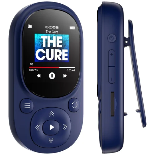 Reproductor de MP3 con clip de 32 GB Bluetooth 5.3, reproductor de música infantil MECHEN con podómetro compatible con hasta 128 GB