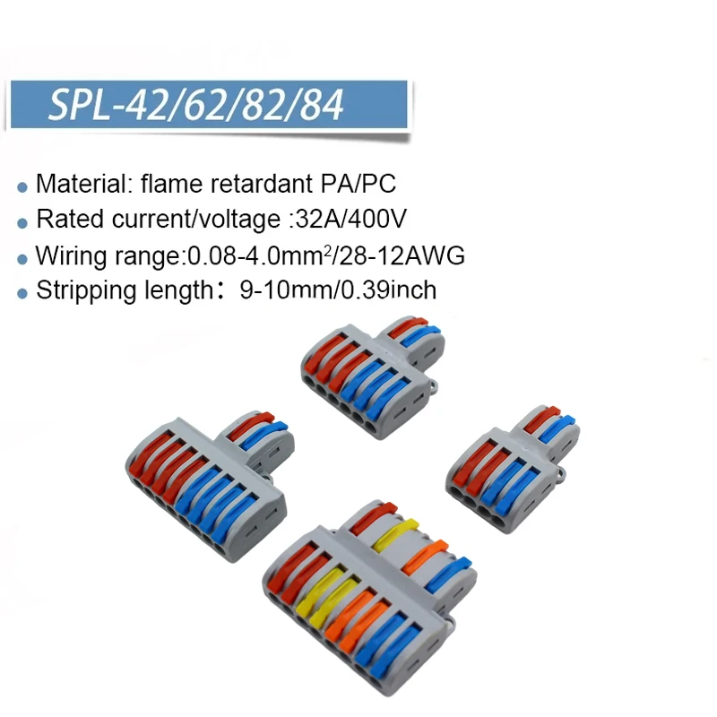 1 in multiple out Quick Wiring Connector Universal Splitter wiring cable Push-in Can Combined Butt Home Terminal Block SPL  222