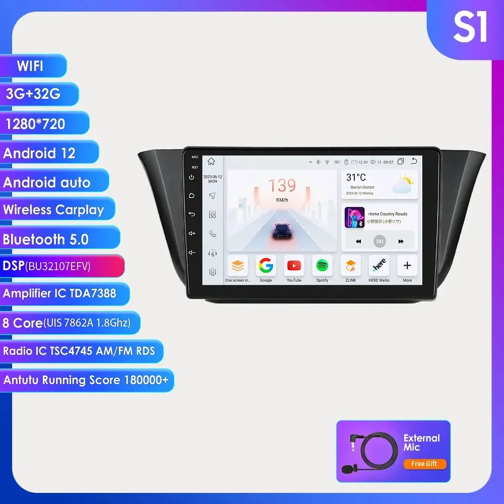 9 "4g Carplay Android 12 Autoradio für Iveco täglich 2014-2018 Mutimedia Video Player 2013 GPS Navi Stereo 2din Touchscreen Audio