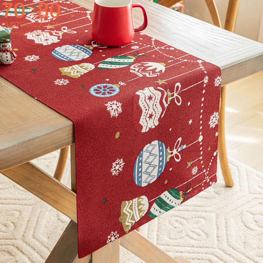 

Christmas Jacquard Table Flag Decoration Long Dining Table Mat Tea Table Cover Cloth Shoe Cabinet Cabinet Cover Cloth