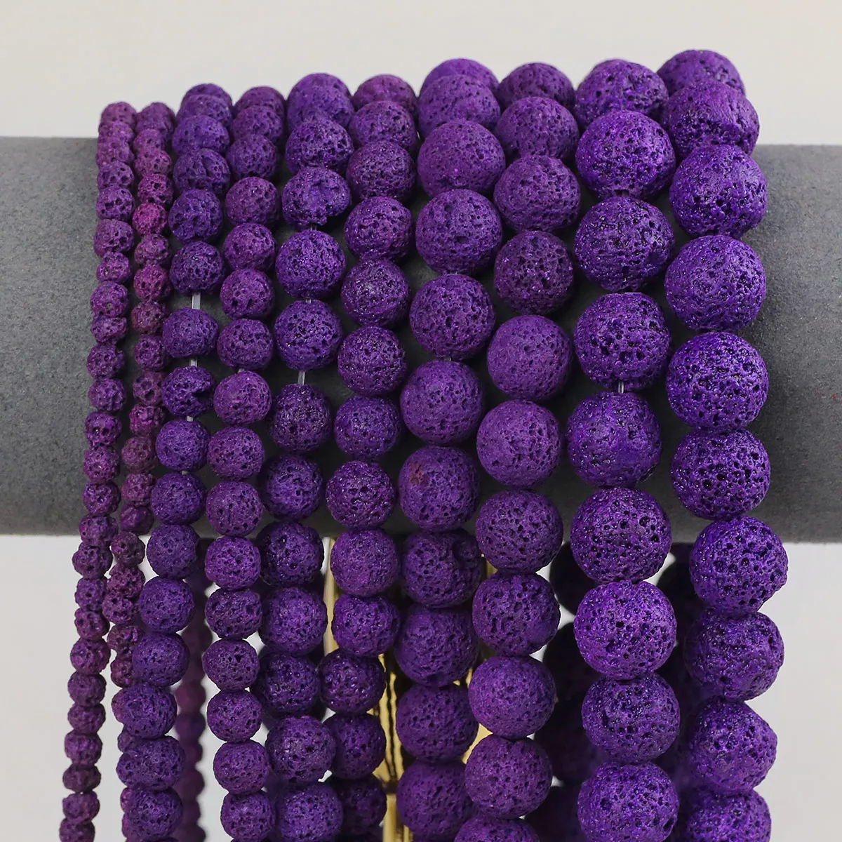 Synthetic Stone Purple Lava Volcanic Rock Round Spacer Beads For Jewelry Making 4 6 8 10 12mm DIY Bracelet Necklace Accessories