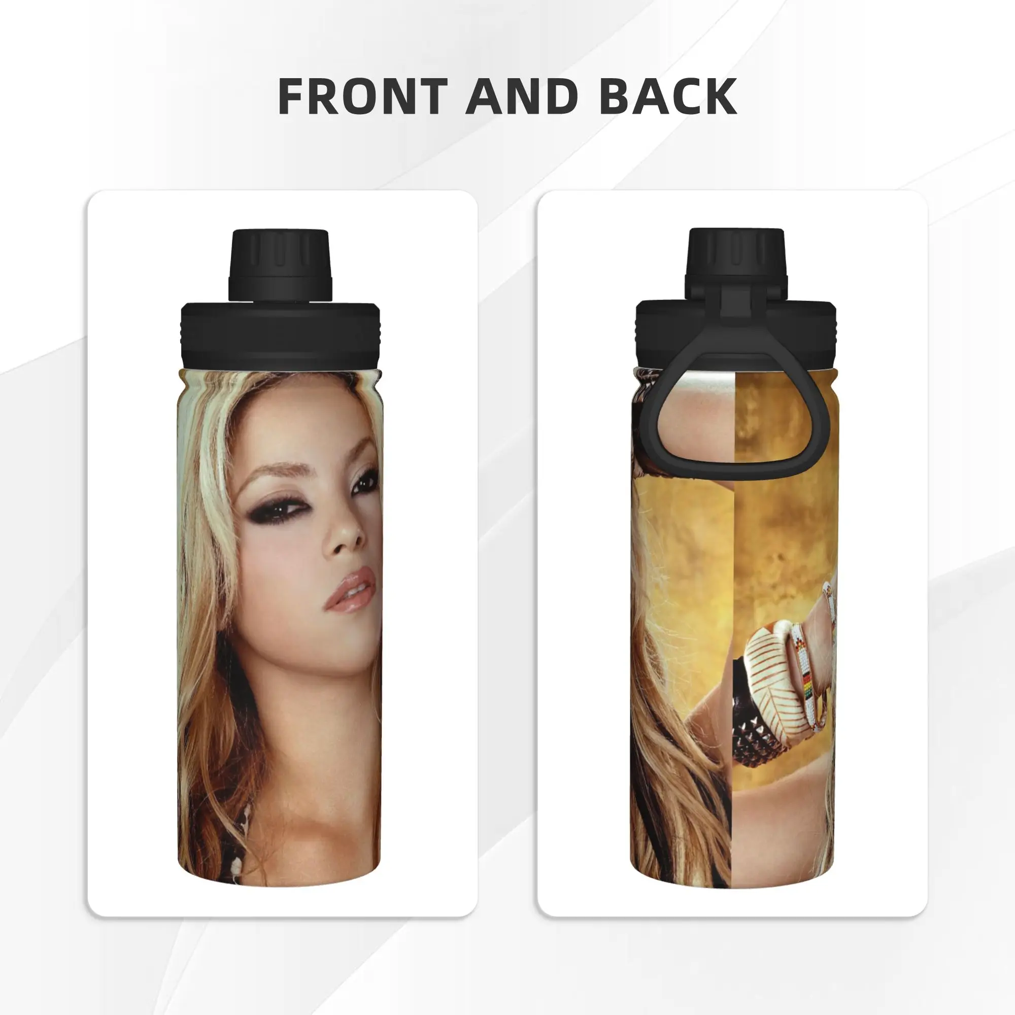Singer S-Shakira 18OZ Sports Insulated Kettle  Thermal Cup Stainless Steel Double Wall Mugs Spill Proof