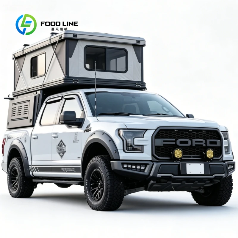 Customized Foldable High Aluminum Pickup Roof Tent,Hard Shell Camper Top Fit Ford Raptor All Terrain Outdoor Camping Equipment