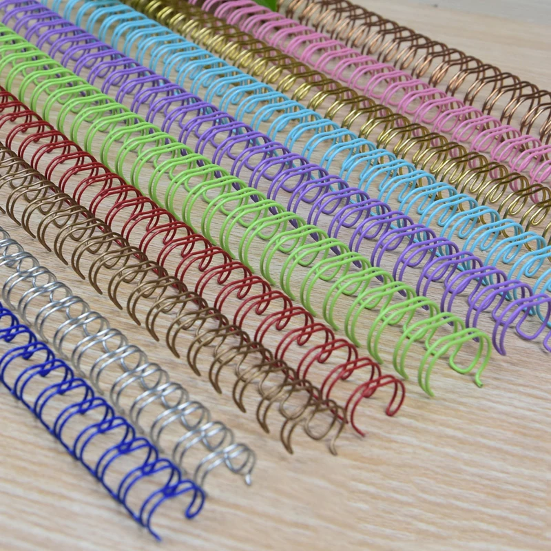 3:1 34 Holes 50pcs Notebook Spring Book Ring Wire O Binding A4 Binders Double Wire Binding Metal YO Coil Calendar Binding Rings