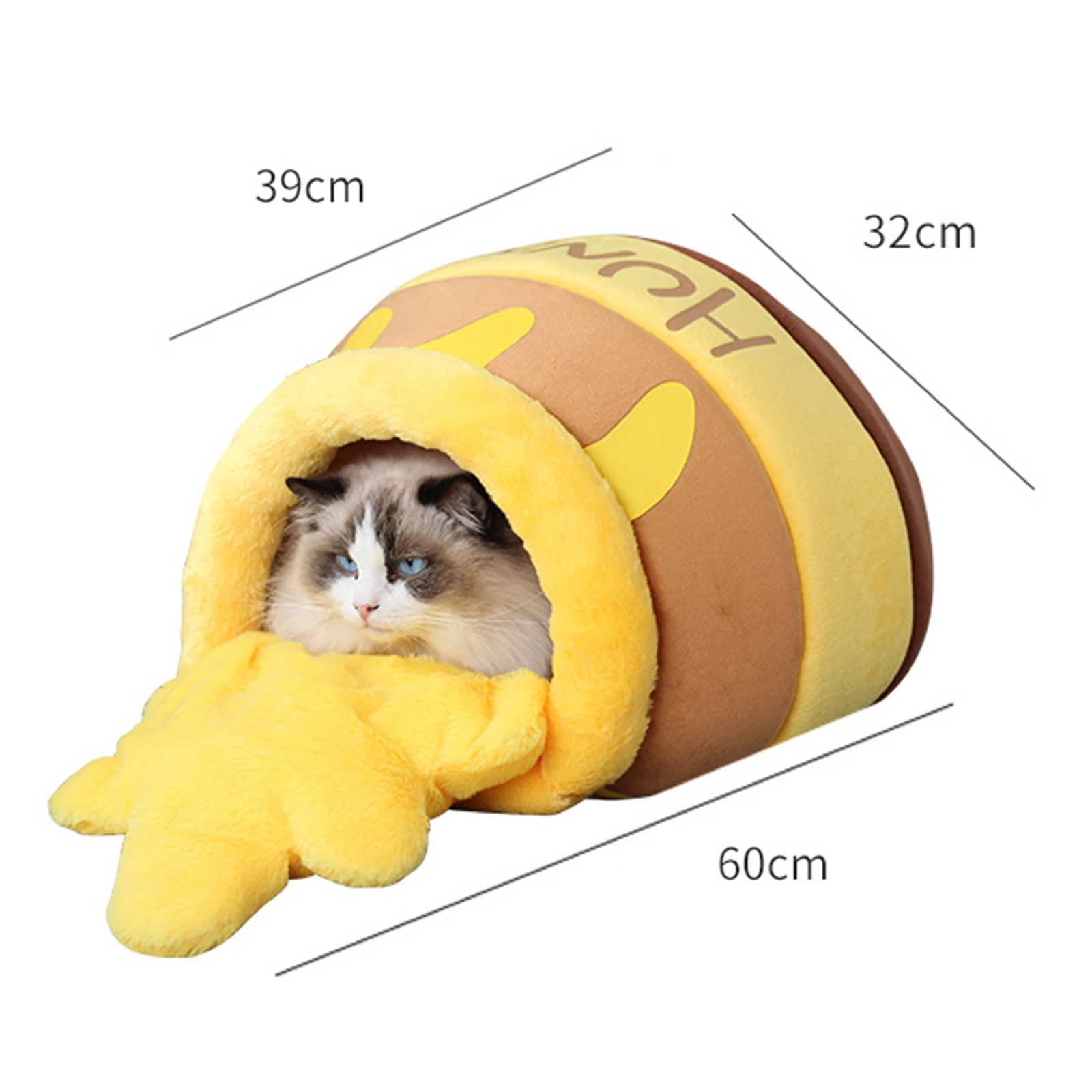 Honey Pot Pet Cat Bed Kennel Warm Soft Sleep Bed Cozy Cave Removable Cushion tents hut cushion blankets honey pot jar hideouts