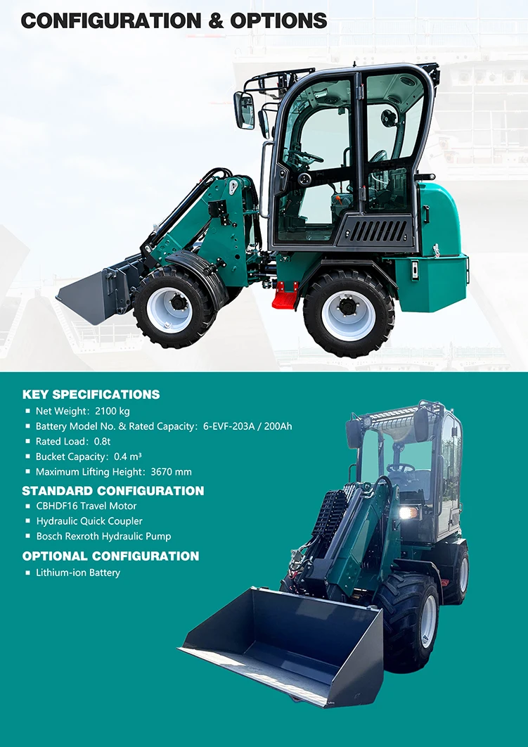 Elektrischer Teleskop-Radlader, Mini-Lader, Hydrostatischer Lader, Kompaktlader, CE OEM für Landwirtschaft, Bau und Materialtransport – Detail 5