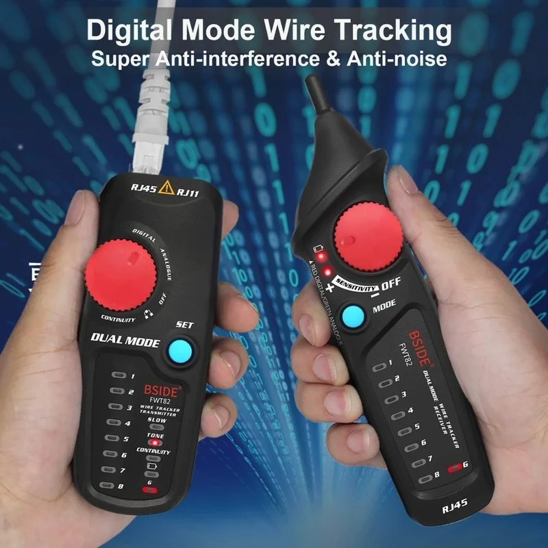 BSIDE-rastreador de Cable de red FWT82 con modo Digital, probador de Cable RJ45 RJ11, tóner telefónico, Ethernet, LAN, Detector de línea