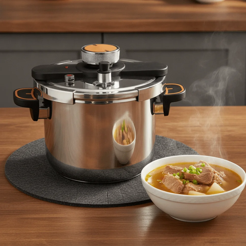 Explosion-proof 304 Stainless Steel Pressure Cooker Thickened Bottom Anti-scalding Handle Kitchen Pressure Pot