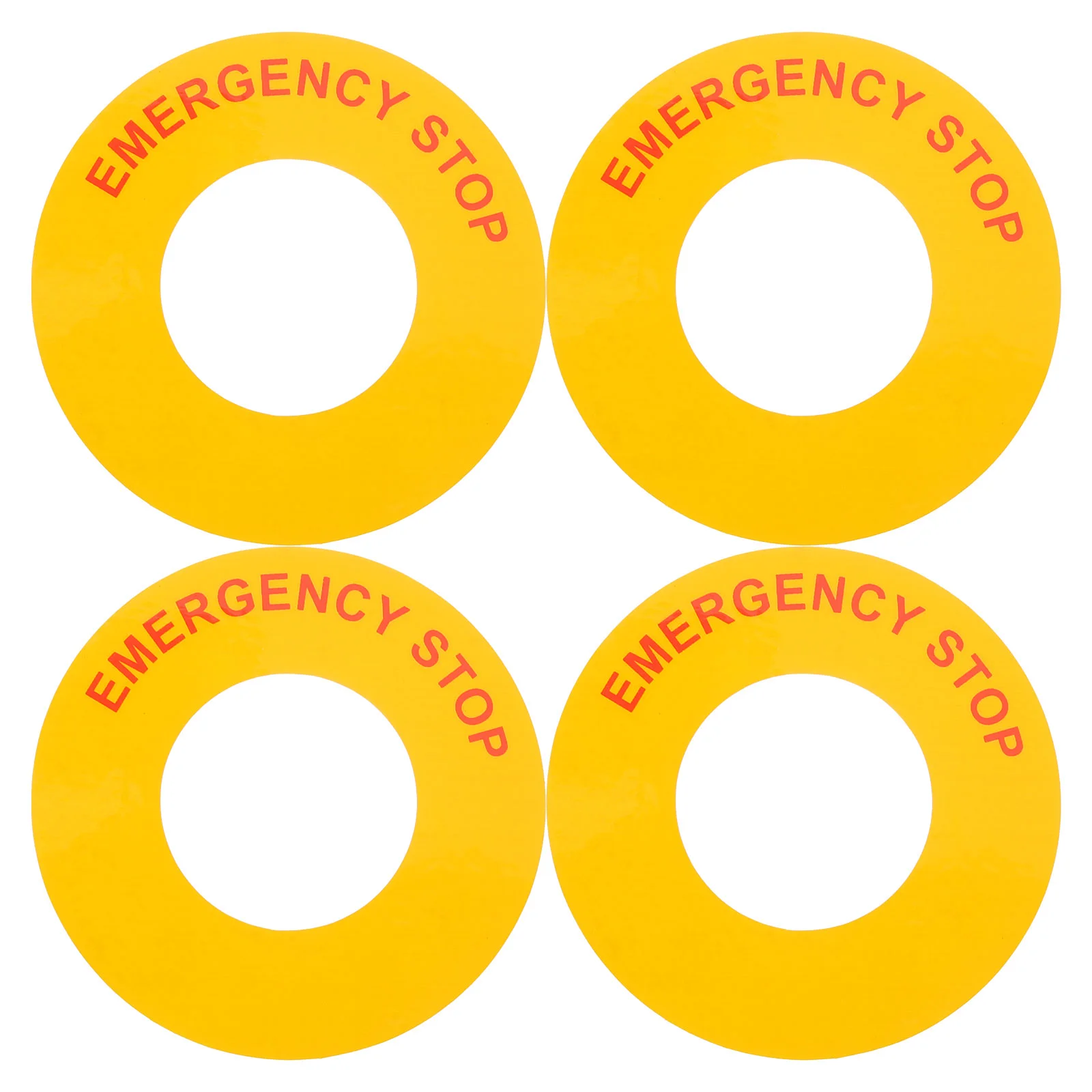 4 Pcs Industrial Equipment Label Emergency Stop Sign Decals Logo Stickers Machinery Pp Synthetic Paper