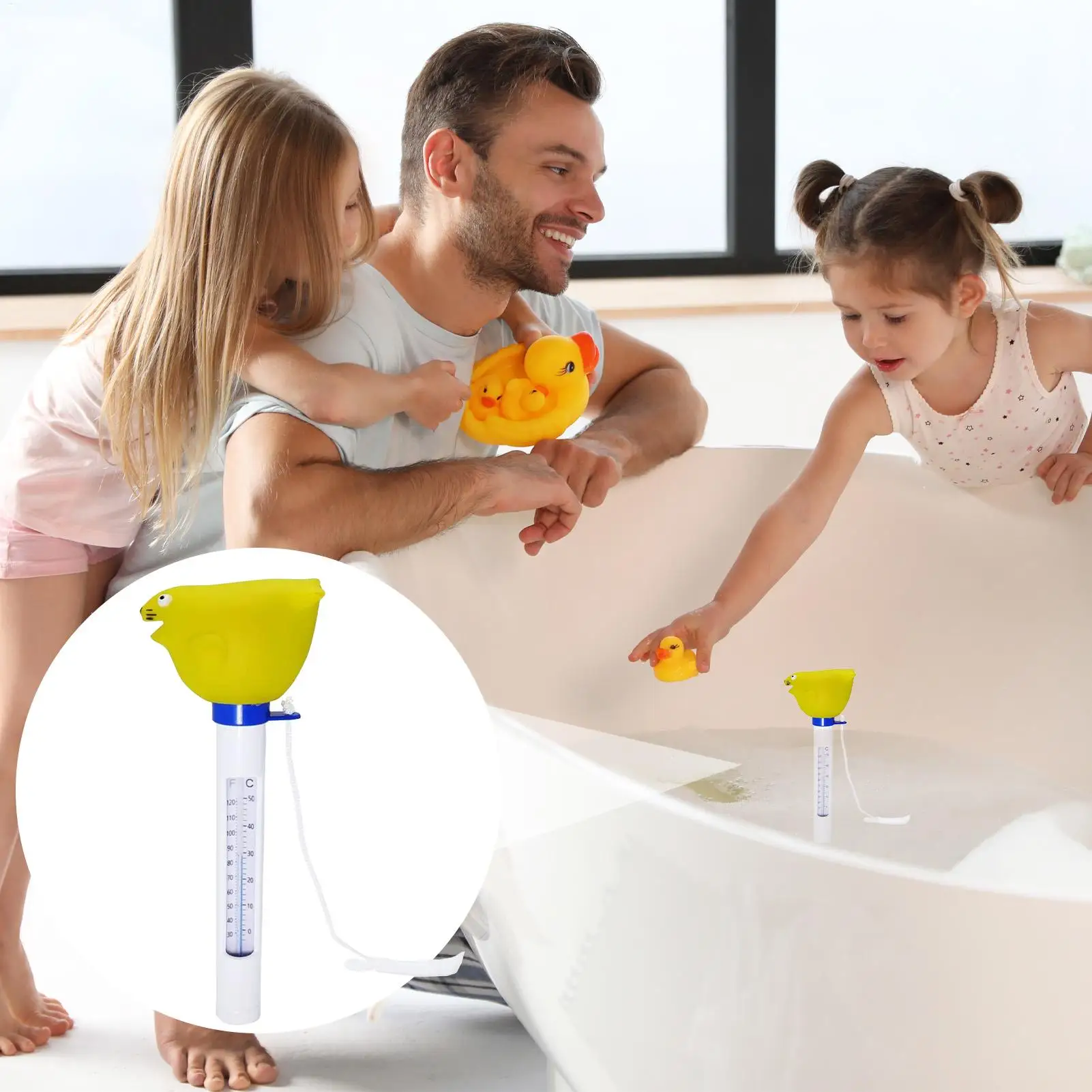 Floating Water Gauge Cartoon Floating Pool Water Temperature Tester Easy Read Monitor Waterproof Portable Bathtub Accessories