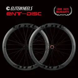 ELITEWHEELS Carbon Wheels Disc Brake 700c Road Bike Wheelset ENT UCI Quality Carbon Rim Center Lock Or 6-blot Bock Road Cycling
