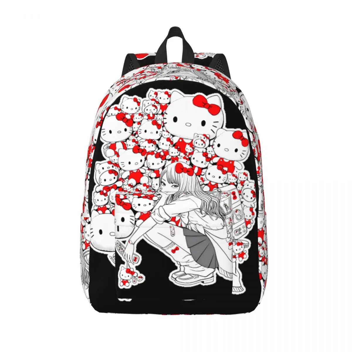 

Hello Kitty Anime Backpack Unisex Durable Backpacks Polyester Kawaii School Bags Camping Design Rucksack