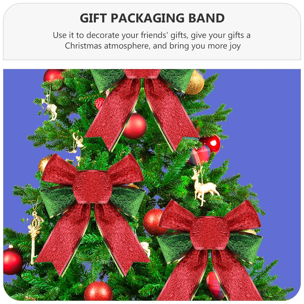 

Festive Christmas Ribbon 1 Roll Soft Polyester Decorative Band for DIY Handmade Holiday Gift Wrapping Accessory