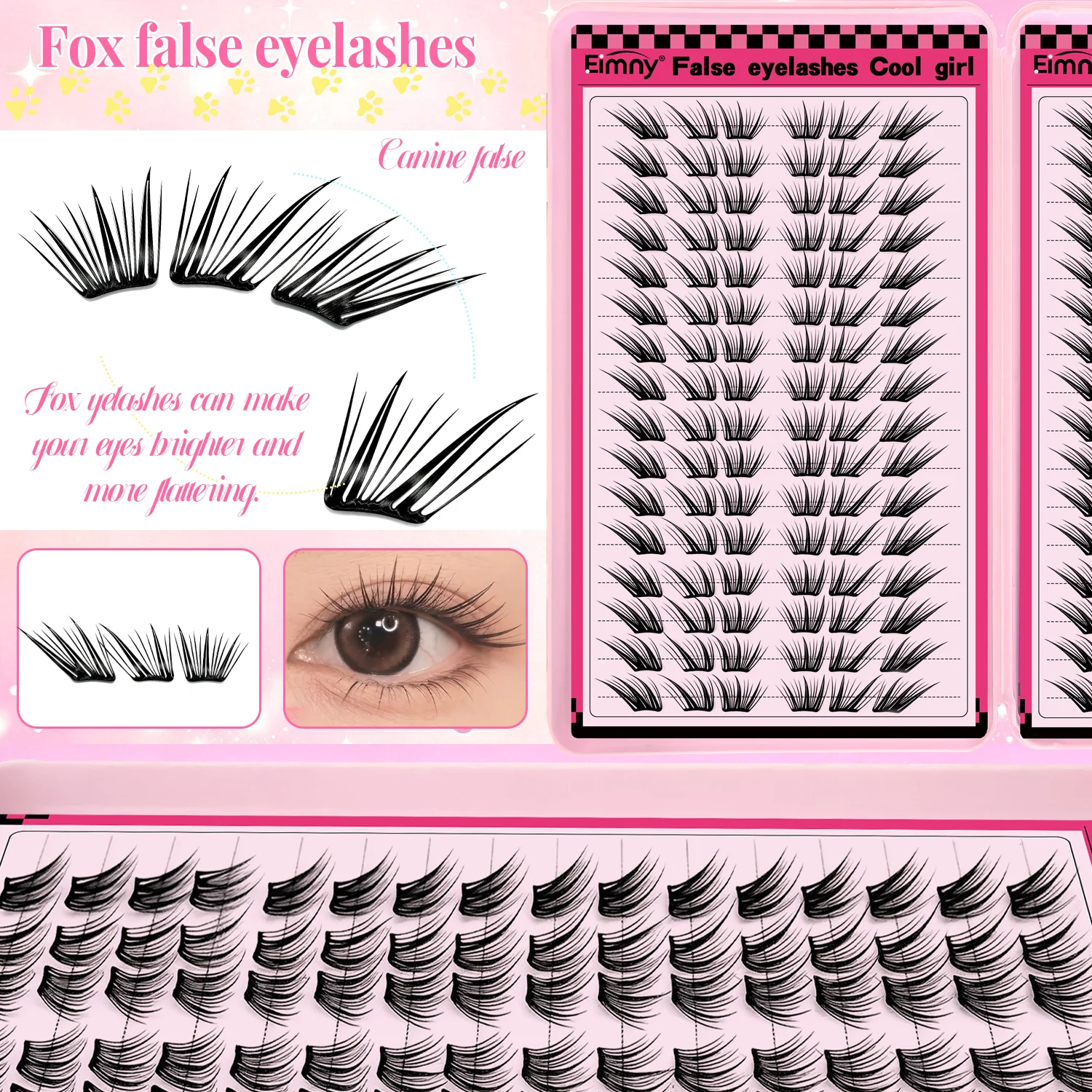 EIMNY Tierbasierte Falsche Wimpern, Wiederverwendbare Einzelwimpern, Bequem, Natürlich Flauschiger Look für Tägliche Anlässe, Partys und Verabredungen – Detail 4