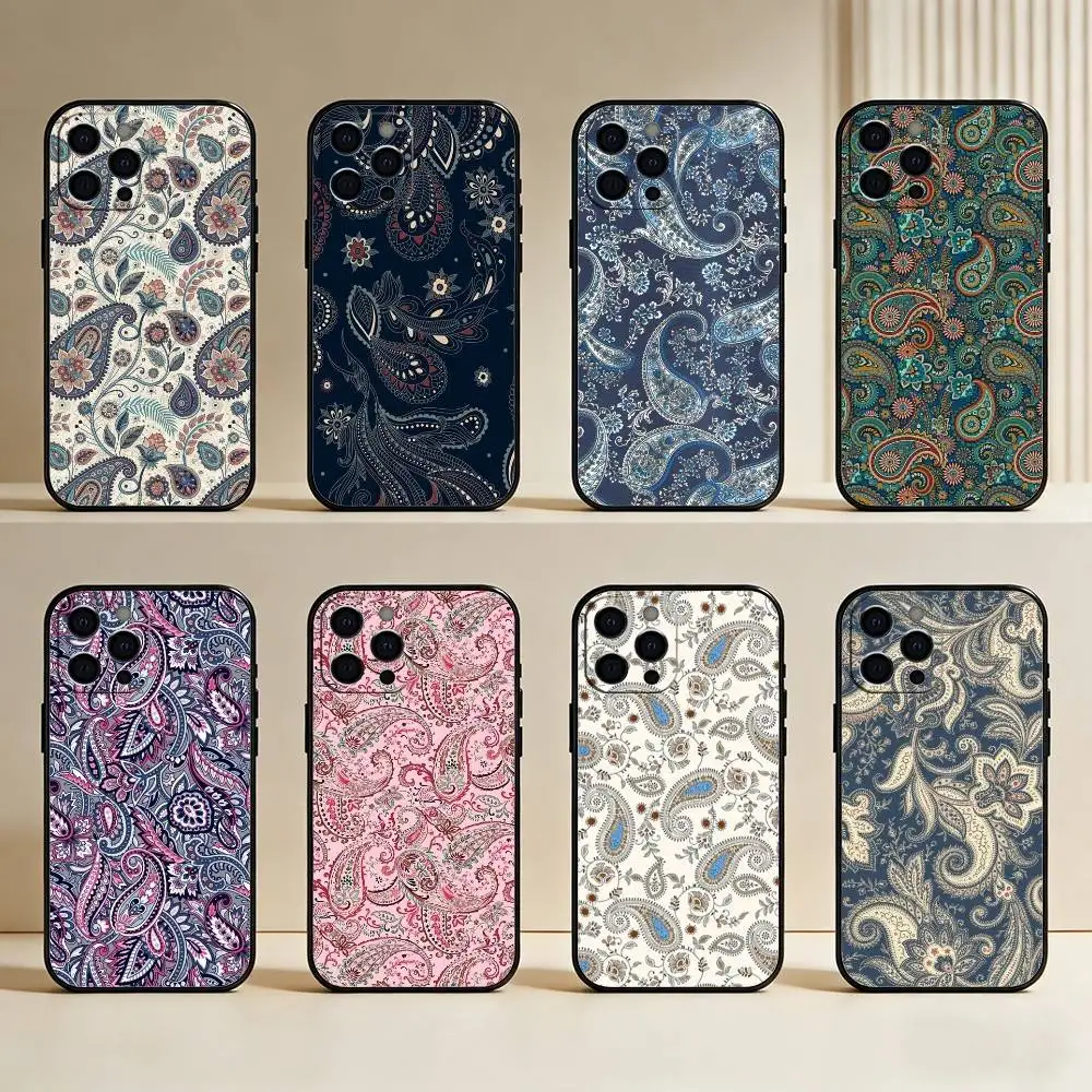 

Wanderlust Boho Phone Case For iPhone17,16,15,14,13,12 Plus,Max Soft Silicone Black Cover
