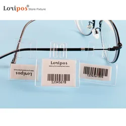 Glasses Label Cover Sign Holder Sleeve PVC Price Tag Hanging Mini Pocket Leg Pole Insert Ticket Bag