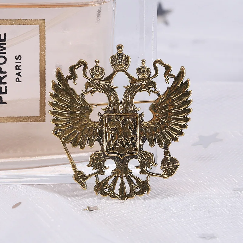 Creative Double-headed Eagle Brooch Alloy Vintage Animal Brooch Clothing Accessories