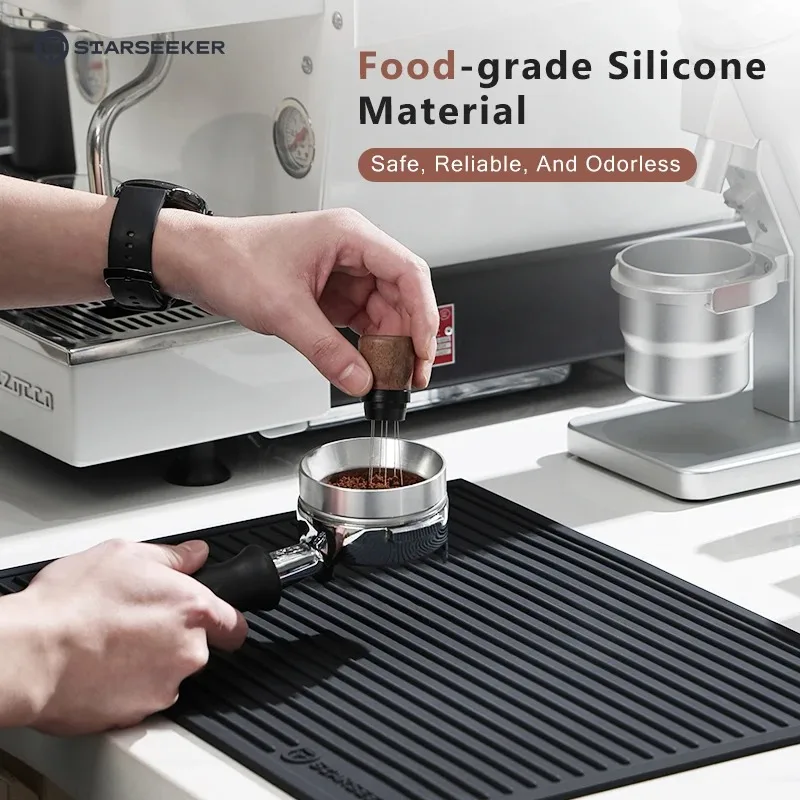 

【Best Choice】STARSEEKER Food-Grade Silicone Bar Mat Coffee Maker Countertop Spill Mats Service Dish Glass Drying For Barista Bla