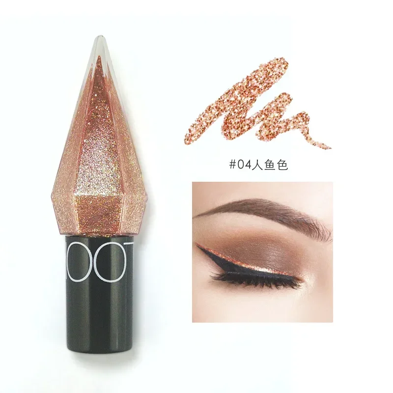 Ombretto per eyeliner con glitter diamantati Impermeabile Argento Colore oro rosa Paillettes lucide Eyeliner Ombretto Trucco Cosmetici di bellezza