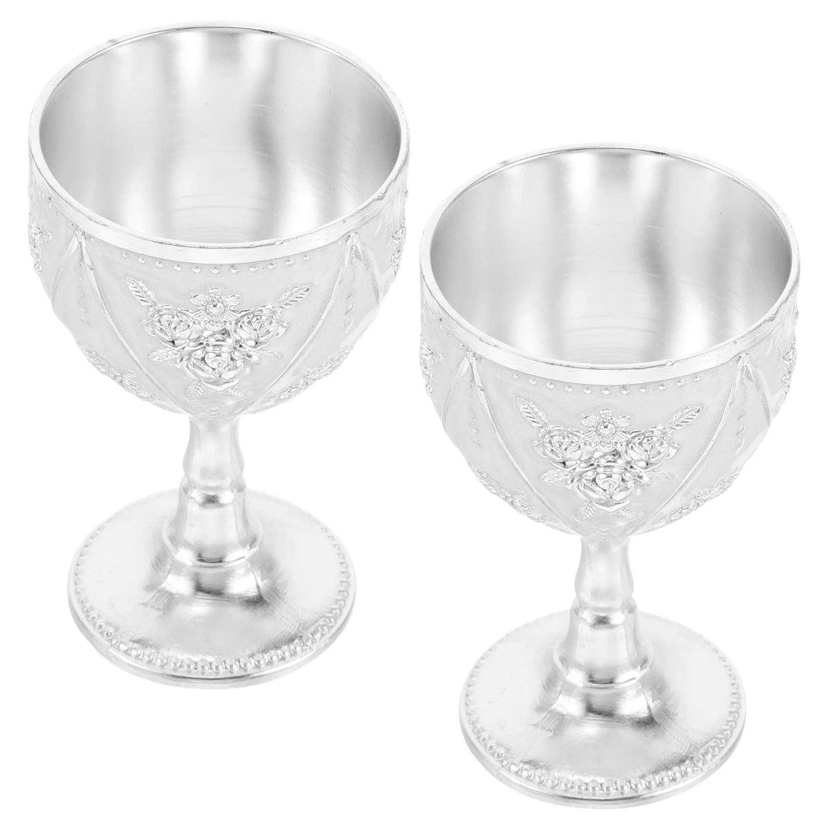 

2Pcs Tall Glasses Elegant Whisky Goblets Alloy Cups Sturdy Novel Design Whisky Goblets Gifts Home Bar Decor