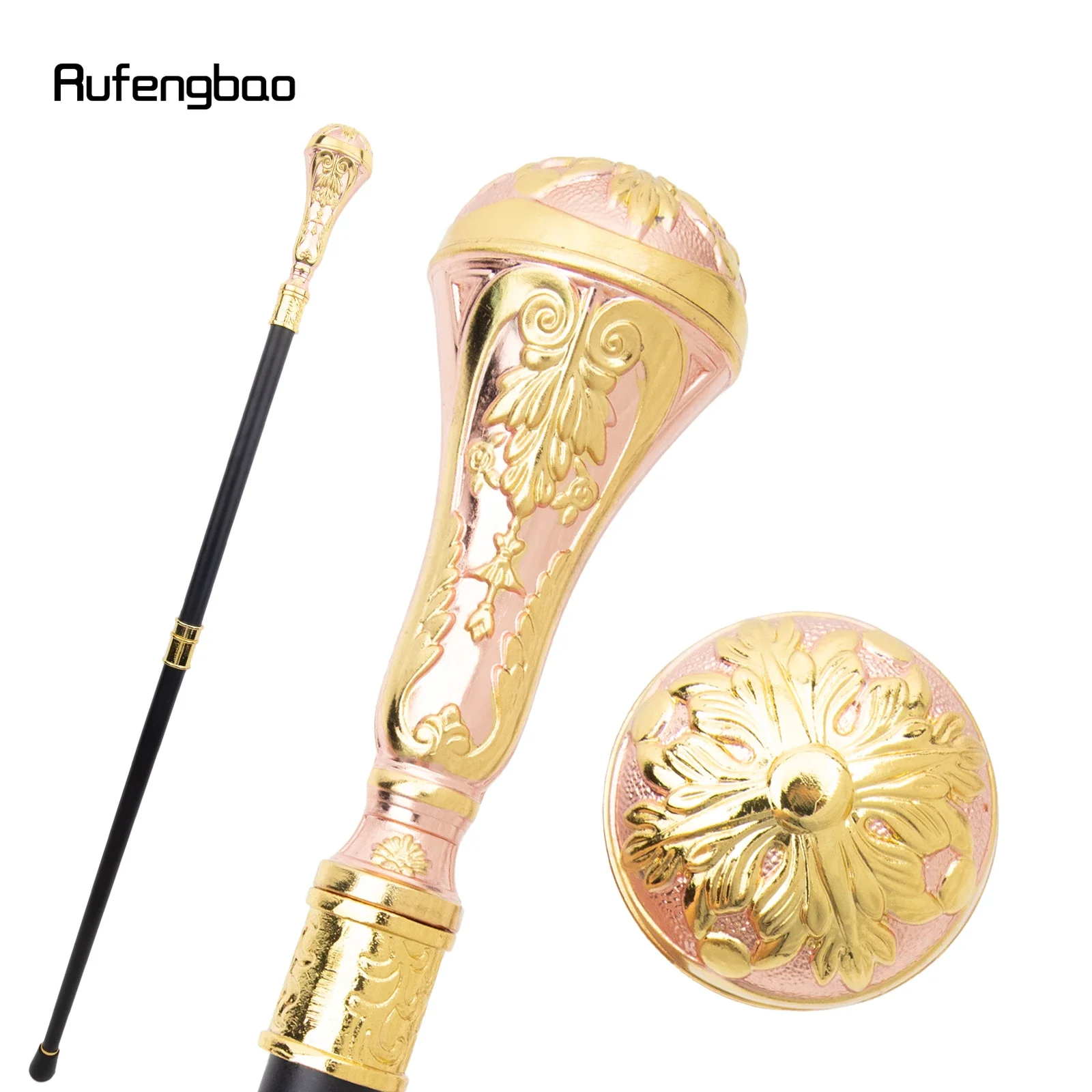 

Golden Pink Luxury Round Handle Fashion Walking Stick for Party Decorative Walking Cane Elegant Crosier Knob Walking Stick 90cm