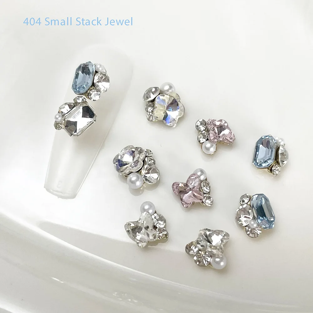 

-Small Stack Jewel- Sparkling Summer Mini Diamonds Charm Fancy Moonlight Flower Metal Pile Alloy Nailfit Butterfly Adornment 404