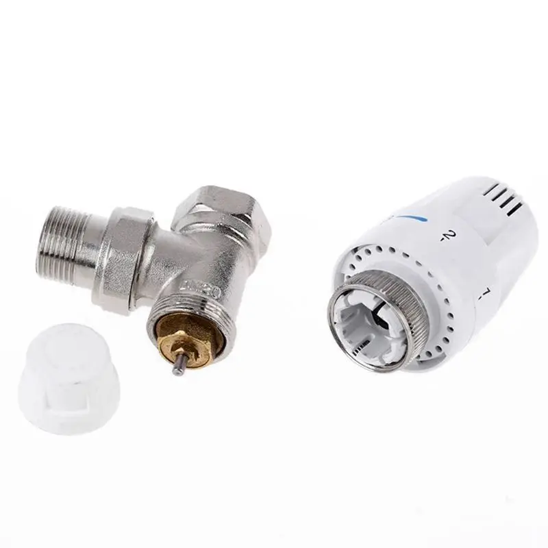 Automatic Thermostatic Radiator Control Valve G1/2 Inch Angle Valve For Floor Heating Copper Radiator-AS97