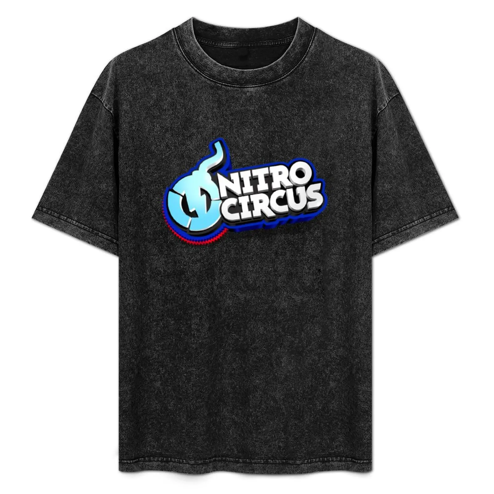 

NITRO CIRCUS 3D logo T-Shirt Simple Solid Color Crew Neck Tee