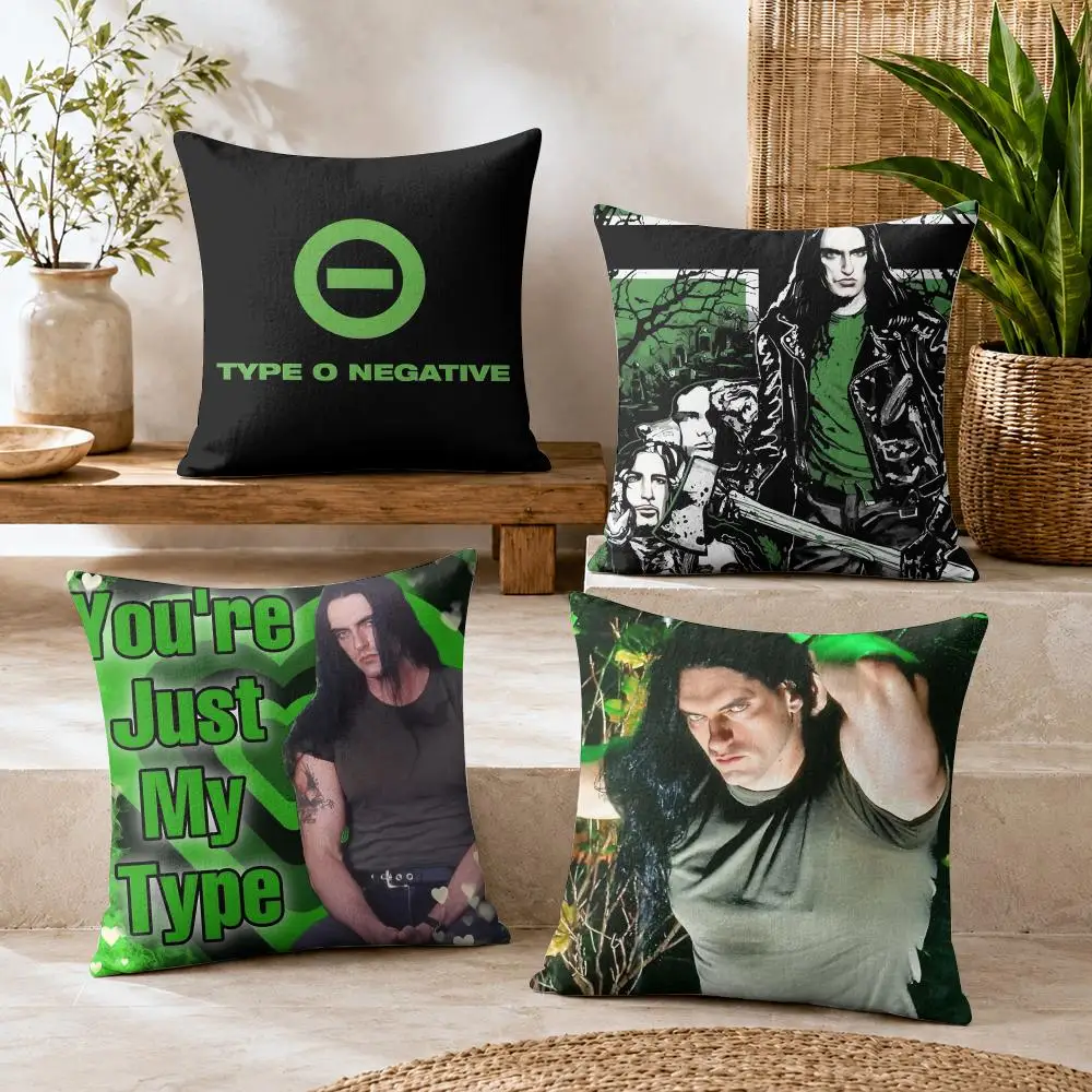 T-Type O Negative P-Peter Steele Cushion Cover Natural Linen Organic Fabric Double-Sided Printing Breathable For Decor