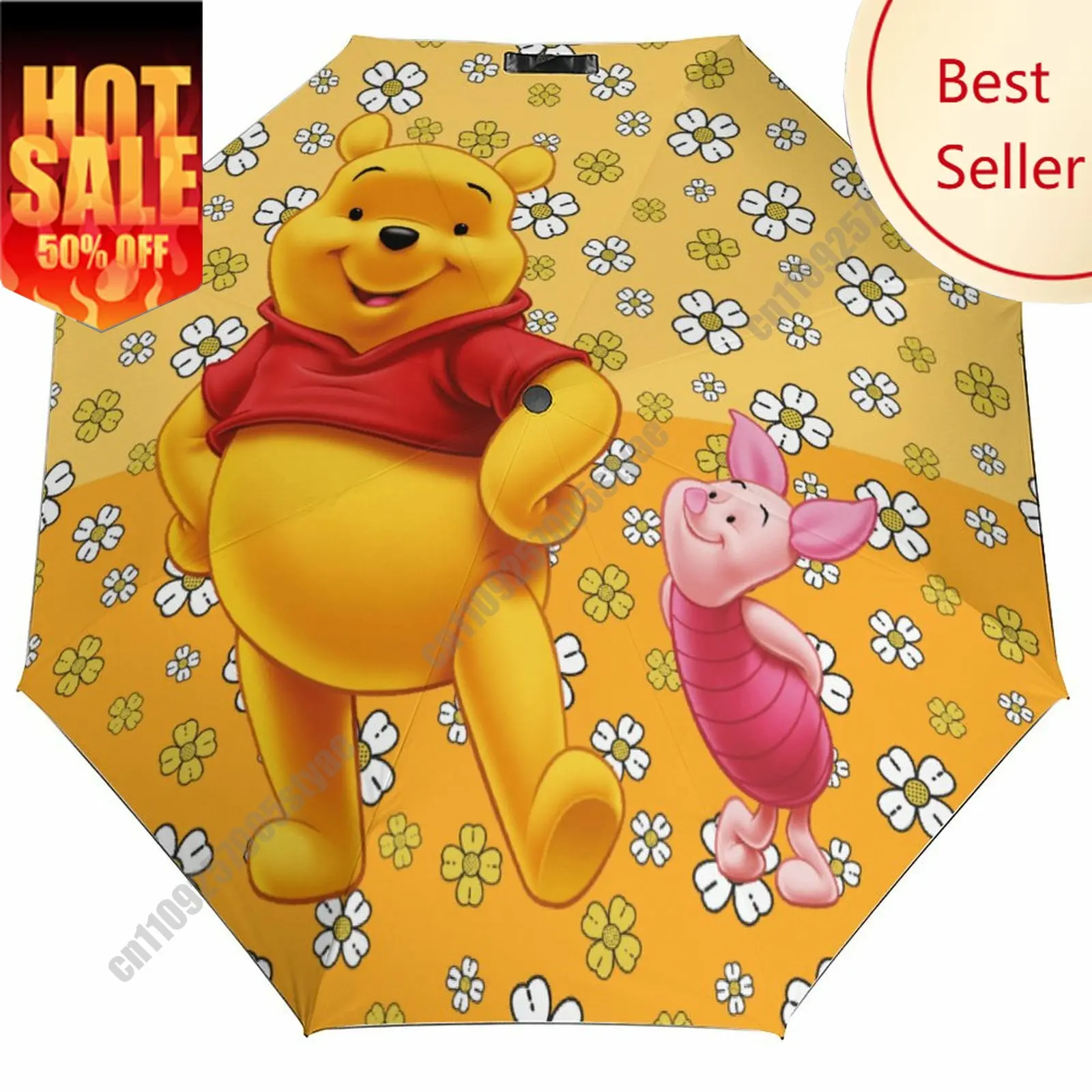 

Winnie The Pooh Umbrella Disney Cartoon 3 Fold Auto Suitable Both Sunny Rainy Days Decoration Gifts Decor Custom Umbrella