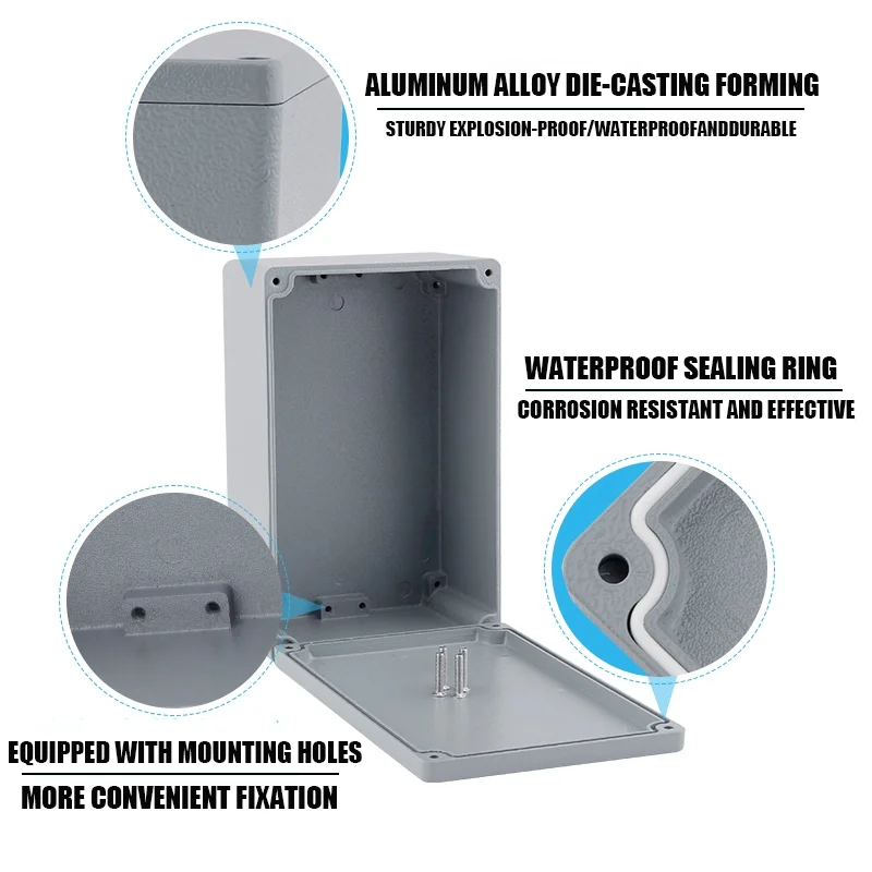 Nieuw ontwerp IP67 gegoten aluminium waterdichte behuizing Outdoor elektronische project aansluitdoos verzegelde terminalbehuizing voor elektronica
