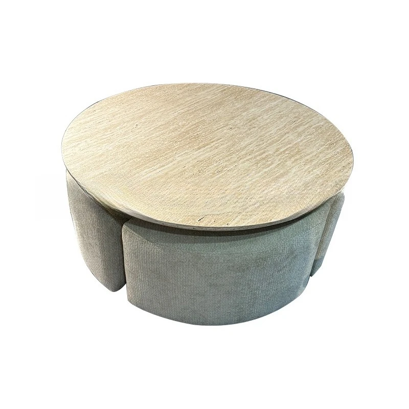 

Modern log style home coffee table household small apartment simple set designer creative round tea table