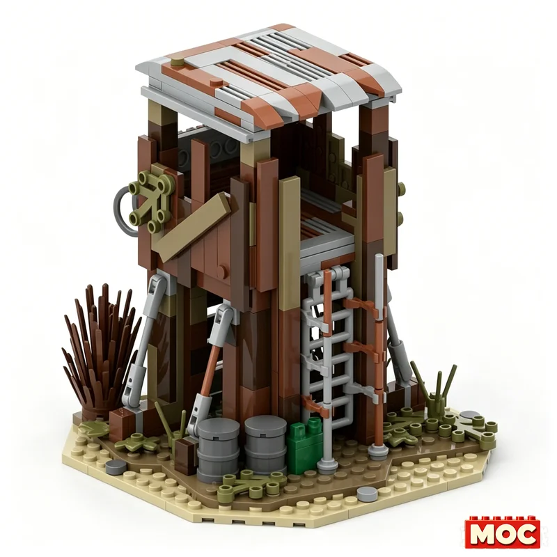 379PCS Post Apocalyptic Watchtower MOC Building Blocks Model DIY Assembly Educational Toy Creative Xmas Gift For Kids And Adult