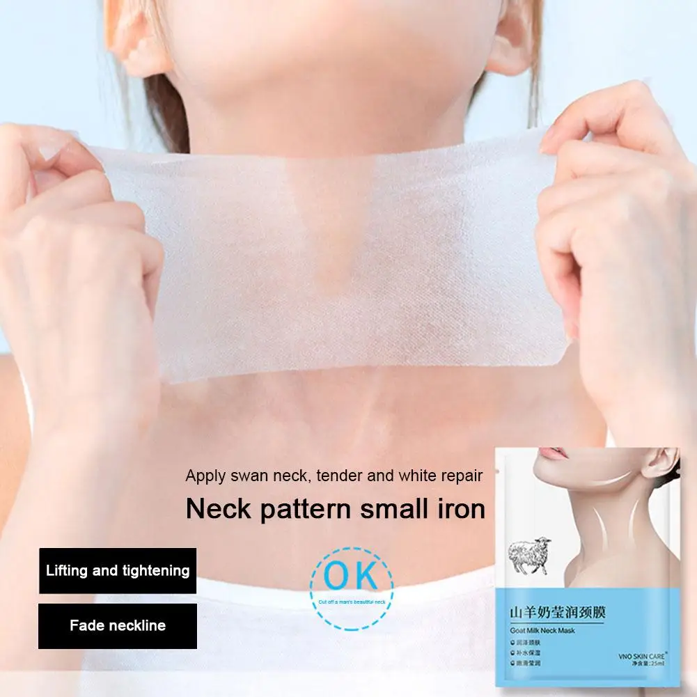 Geitenmelk Nek Masker Collageen Verstevigende Anti-Rimpel Whitening Lift Hydraterende Anti-Aging Zorg Masker Schoonheid Verstevigende Nek W2z1