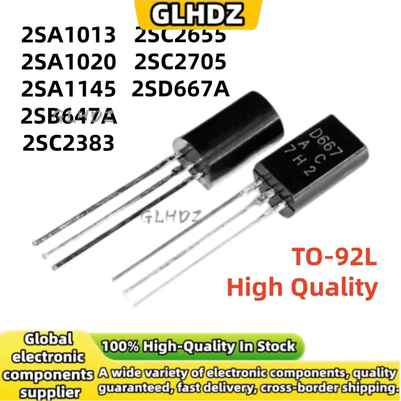 Best Quality 50UNTIS 2SA1013 2SA1020 2SA1145 2SB647A 2SC2383 2SC2655 2SC2705 2SD667A TO-92L in Stock