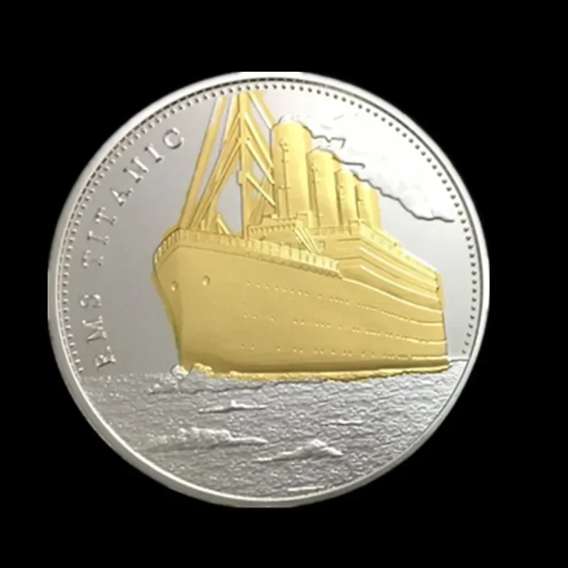 

Voyage Titanic Badge, Valentine's Gift, Hollywood Movie Ship, Boat, Silver, Gold, Bi-metal Plated Souvenir, Decoration Coin, 5 P