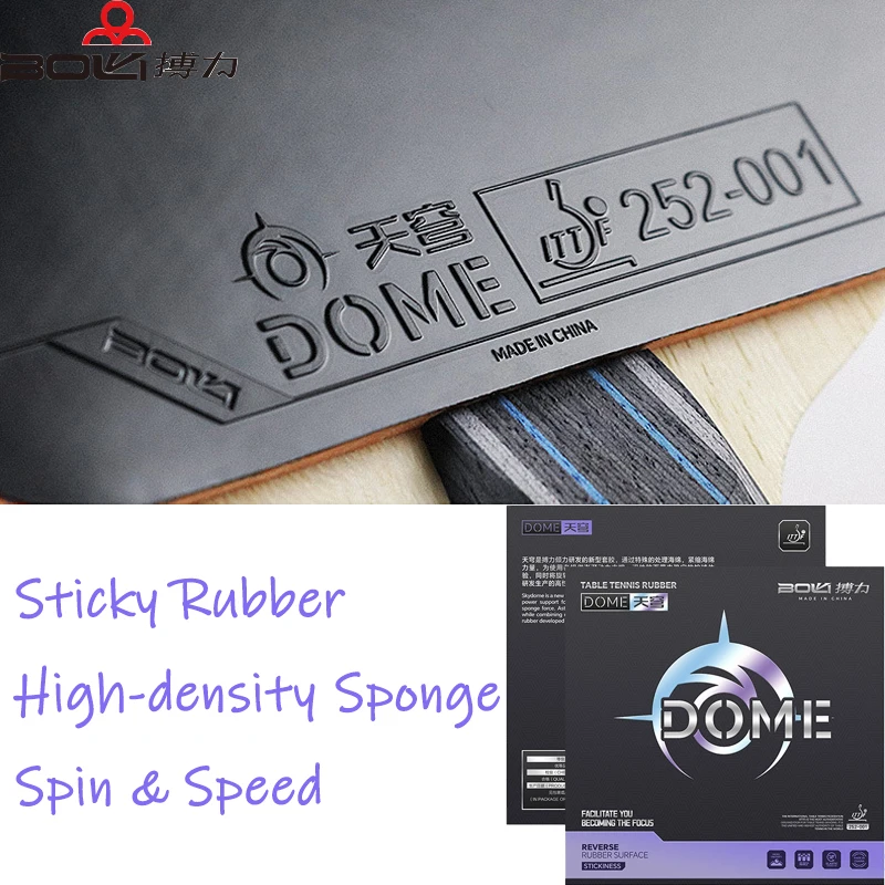 BOKI Tianqiong Adhesive Table Tennis Racket Rubber Pips In Wirh High-density Sponge Forehand & Backhand Arc Fast Attack Rubbers