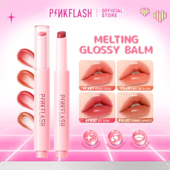 PINKFLASH 이슬 광택 립밤, 오래 지속되는 보습 립 글레이즈, 붙지 않는 립 틴트, 여성 입술 라이너 케어 메이크업 화장품
