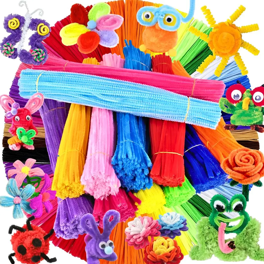 58/251pcs Random Color Pipe Cleaners for Handmade Flower Bouquets, Doll Making, Classroom Art Projects, Holiday Gifts YMY