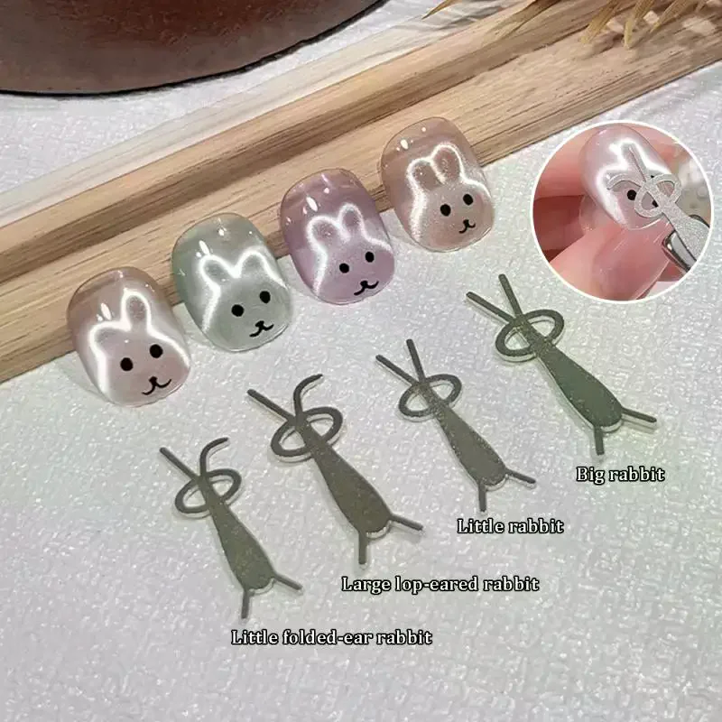 Magnes do paznokci \"kocie oko\" z elastycznym drutem do tworzenia kształtów królików na paznokciach, narzędzia do manicure z żelu UV.