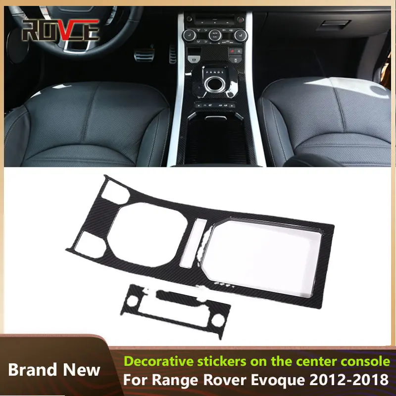 

ROVCE ABS Carbon Fiber Center Console Gear Panel Decorative Cover Trim for Land Rover Evoque 2012-2018 Accessories