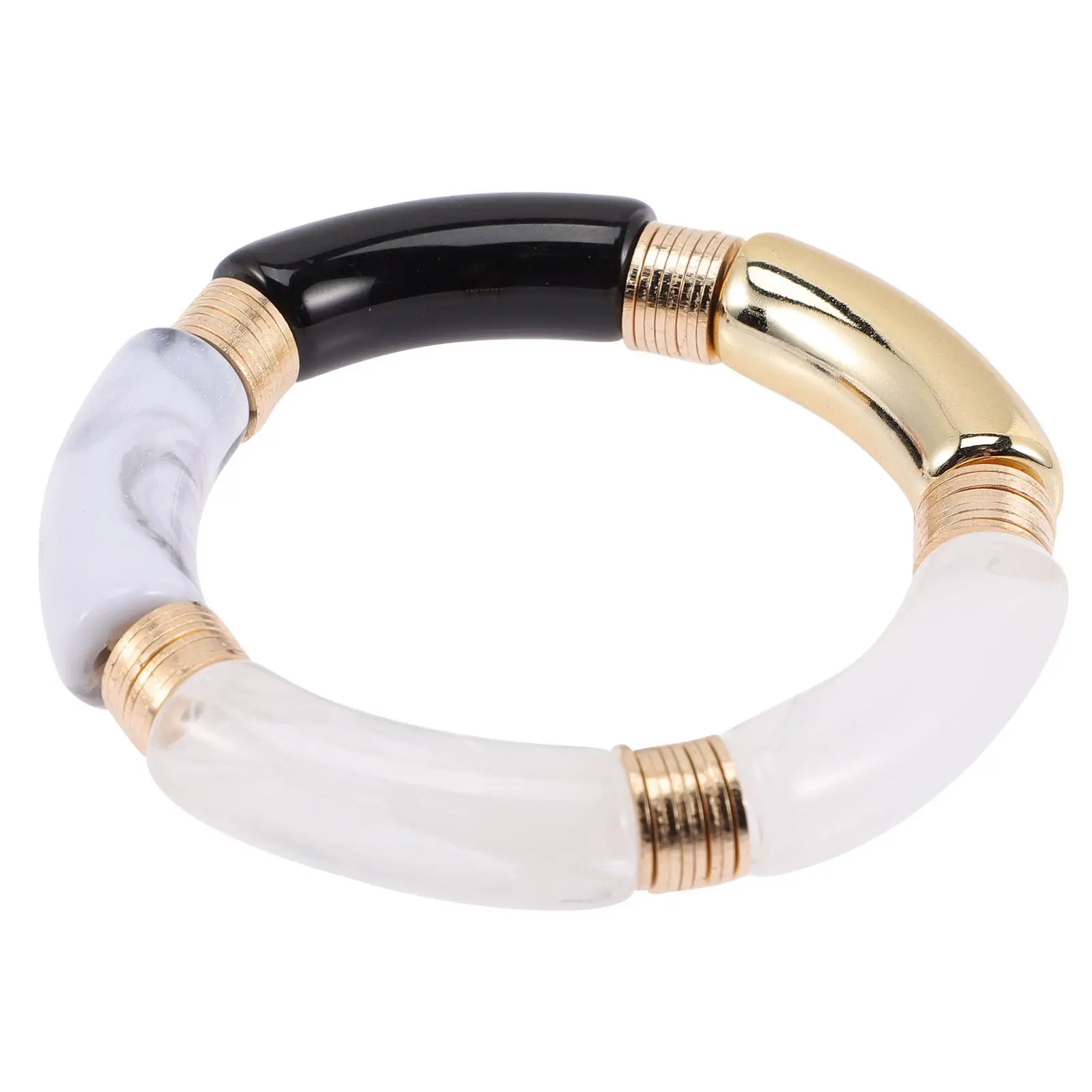 

Retro Acrylic Bangle Bracelets Colorful Bamboo Charm Ladies Jewelry Stylish Daily Party Gifts Teen Girls Women