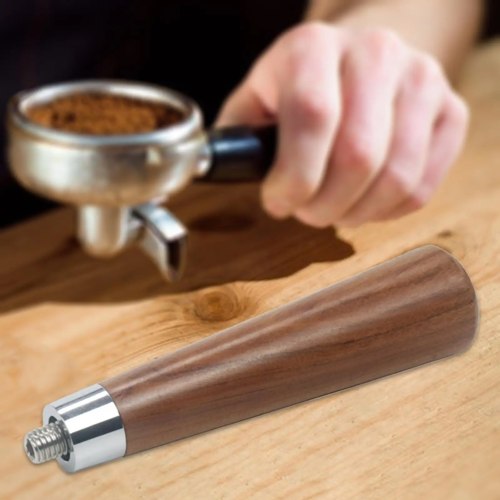 Wooden Portafilter Handle Replacement Accessories Tools for Coffee Machine