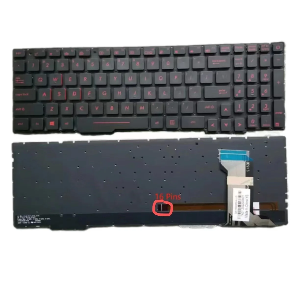 New For Asus GL553VD GL553VE GL553V GL753 GL753VD GL753V Keyboard US Red Backlit