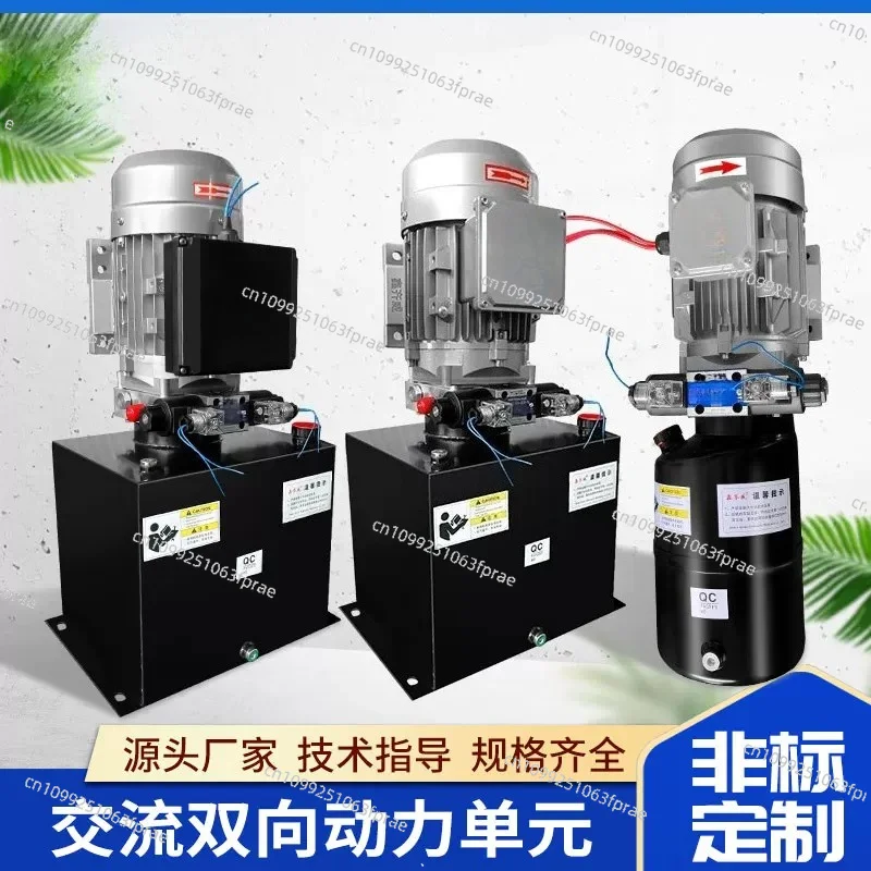380V Hydraulic Power Unit Small Hydraulic Press Hydraulic Pump Station Two-way Cylinder 220v Household Cylinder Oil Pump