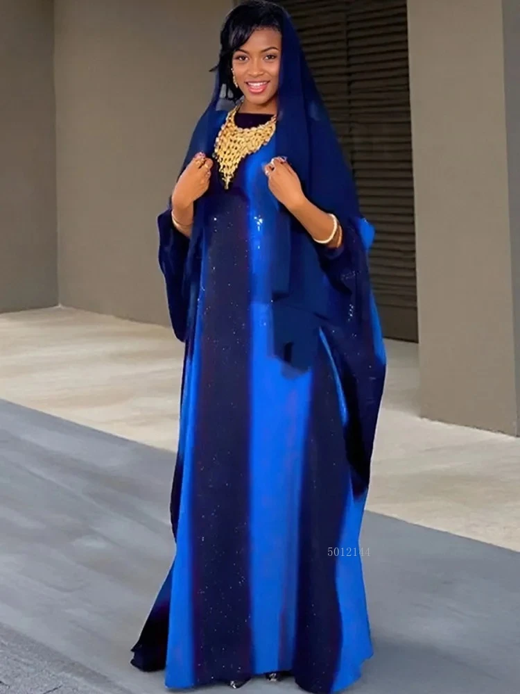 

2025 Elegant African Dresses For Women Dashiki Summer Autumn Maxi Dress Ladies Traditional African Clothing Fairy Long Dress