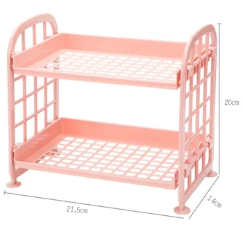 화장품 데스크탑 마감 욕실 액세서리, 더블 레이어 중공 선반, 플라스틱 정리함 보관 랙, 2 단 선반 거치대 