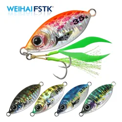 Metal Jig Fishing Lure Slow pitch Jig Leaf 15G 25G 35G Shore Cast Jigging Spoon Bass Fishing Bait Trout Saltwater Jigging Lures