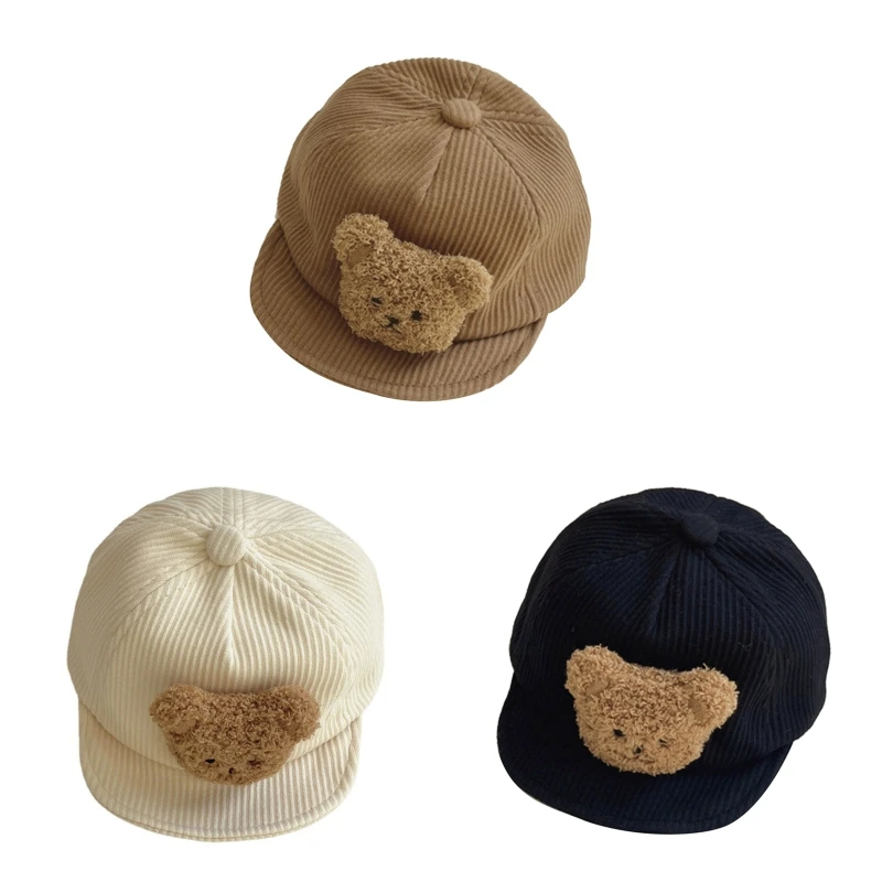 for Sun Baseball Baby Toddlers Hat Breathable Skin-Friendly & Cartoon Bear C W3JF